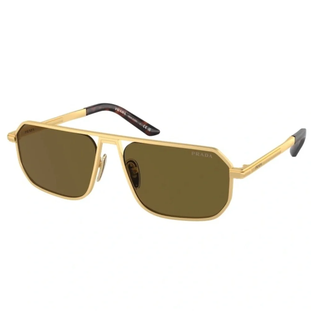 NEW SPR A53 1BK01T PRADA SUNGLASSES PRA53S MEN PRADA PR A53S 1BK01T GOLD EYEWEAR